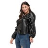 L I V D Women's Vegan Leather Wrap Top - 2 of 3