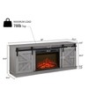 Hotraffy Modern Farmhouse TV Media Stand,with 23in  Fireplace Insert,Gray - 4 of 4