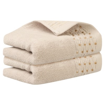 Unique Bargains Embroidery Pattern Cotton Comfortable Hand Towels for Bathroom Kitchen 14" x 30"