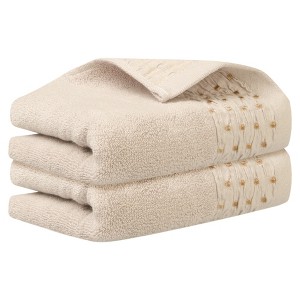 Unique Bargains Embroidery Pattern Cotton Comfortable Hand Towels for Bathroom Kitchen 14" x 30" - 1 of 4