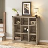 Farmhouse Wood Book Shelf, 9-Cube Storage Organizer Bookshelf, 3-Tier Minimalist Floor Standing Display Cabinet for Living Room, Bedroom, Home Office - 2 of 4