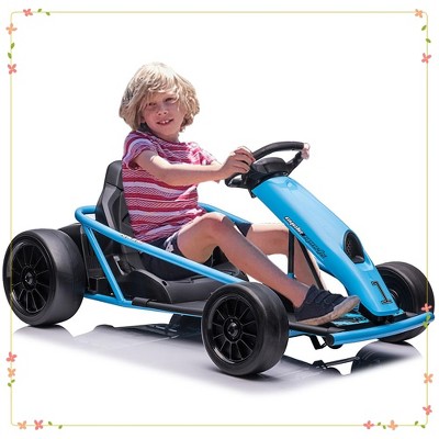 24V 9Ah Kids Ride-On Go-Kart Toy, High-Speed 8MPH Drifting Car with Powerful Motors
