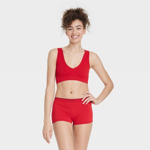 Women's Seamless Boy Shorts - Colsie™ Red XL