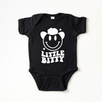 The Juniper Shop Little Bitty Smiley Baby Bodysuit - NB - Black