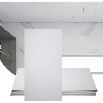 Sunnyglade 10-Pack Drop Ceiling Tile 2ft x 4ft, Smooth White PVC Ceiling Panel 24 x 48in, 5mm thicknesses