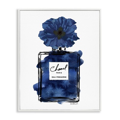 Stupell Industries Blue Perfume & Blossom Black Framed Giclee Art