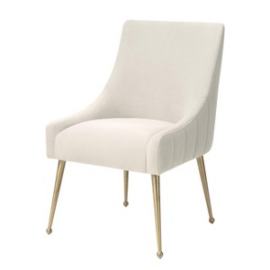 UNISOAR Dining Chair Velvet Upholstered Side Chair with Brushed Gold Leg - 1 of 4