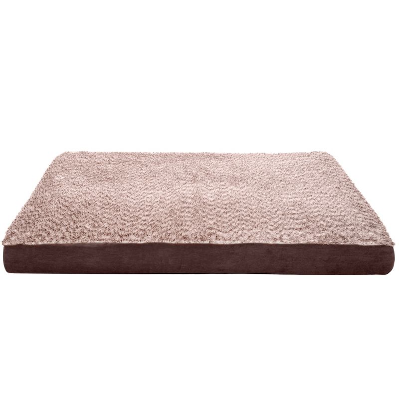 FurHaven Two-Tone Faux Fur & Suede Deluxe Cooling Gel Top Dog Bed, 2 of 4