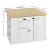 Aghana Digitals 47" White Wooden Kitchen Island with Expandable Drop Leaf, Drawer, Cabinet & Open - 3 of 4