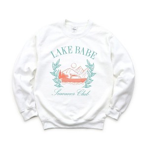 Simply Sage Market Women's Graphic Sweatshirt Lake Babe Boat - 1 of 3