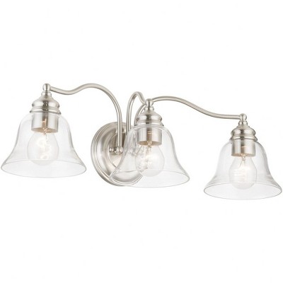 Moreland Brushed Nickel 3-Light Vanity Sconce with Handblown Glass