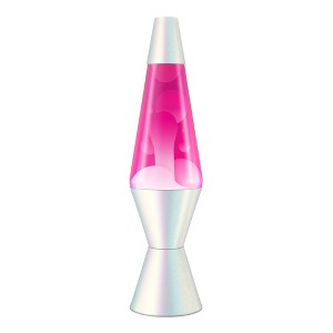 Schylling The Original LAVA Brand Lava Lamp, Opalescent Pearl Style, 14.5″ White Wax in Pink Liquid, Ages 13+ - 1 of 1