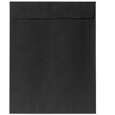 LUX 10" x 13" 80lbs. Square Flap Open End Envelopes Midnight Black 87733-50