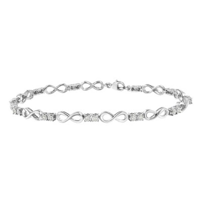 Haus of Brilliance Silver 1/4 cttw Miracle Set Diamond Infinity Link Bracelet