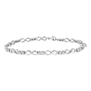 Haus of Brilliance Silver 1/4 cttw Miracle Set Diamond Infinity Link Bracelet - 1 of 4