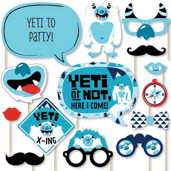 Big Dot of Happiness Yeti to Party - Abominable Snowman Party or Birthday Party Photo Booth Props Kit - 20 Count