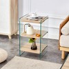 TiramisuBest Three layer bedside cabinet.The board is made of MDF with wooden stickers, with transparent tempered glass on both side.The des - 4 of 4