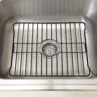 Black Coated Steel Medium Sink Protector with Center Opening
