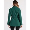 INSPIRE CHIC Women's Double Breasted Work Office Elegant Winter Notched Collar Coat - 4 of 4