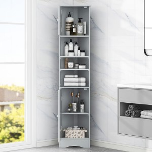 NicBex Tall Corner Cabinet with 2 Doors,Bathroom Storage Cabinet with Adjustable Shelves,Space-Saving Multi-Functional Bathroom Storage - 1 of 4