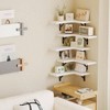 Floating Shelves Wall Rustic Wood Wall Mounted Corner Shelf White Bathroom Kitchen Bedroom Home Decor Laundry Room - 3 of 4