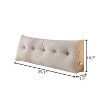 BAFODE Large Bolster Triangular Headboard Wedge Backrest Positioning Support Bed Rest Reading Pillows Headboard Wedge Pillows with Removable, Gray - 4 of 4