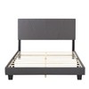 DOMETOUR Queen Size Platform Bed Frame with Upholstered Headboard and Wood Slats Support - 2 of 4