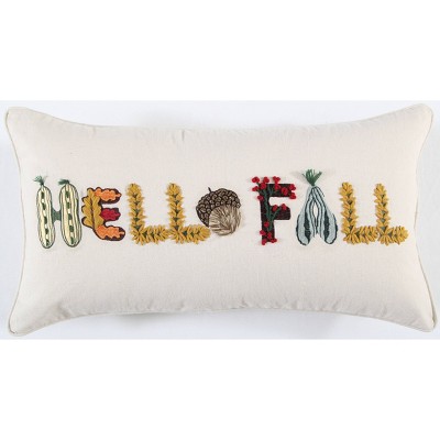 14"x26" Oversized 'Hello Fall' Lumbar Throw Pillow - Rizzy Home