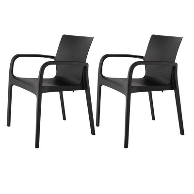 Plastic outdoor chairs discount black