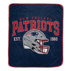 NFL New England Patriots Vintage Arch Block Ultra Soft Blanket - 1 of 2