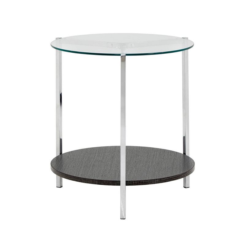 Humberto Chrome Finish End Table with Glass Top Chrome - Inspire Q, 5 of 7
