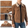 Alpine Swiss Aaron Mens Fitted Trucker Jacket Faux Fur Collar Vegan Leather Warm Casual Coat - 3 of 4