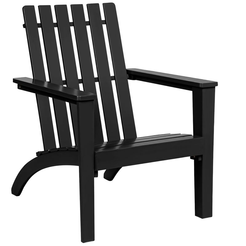 Costway Patio Adirondack Chair Acacia Wood Lounge Armrest Garden Deck White\Black\Gray, 1 of 10