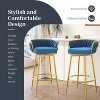 PAGED 31.5" Swivel Counter and Bar Stools,Barstools with Gold Metal Legs&Hand Woven Back,Chic Counter Stools,Set of 2 - 4 of 4