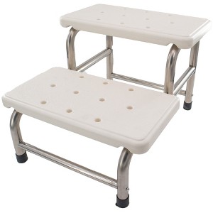 5 Star Super Deals Medical Stepping Foot Stool w/ 2 Stairs -  Non Slip Grip & Drainage Holes - Supports 450lbs For Bathtub, Shower, Kitchen, Bedroom - 1 of 4