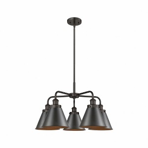 Ballston Urban - 5 Light Stem Hung Chandelier In Industrial Style-15.13 Inches Tall and 26 Inches Wide - 1 of 1
