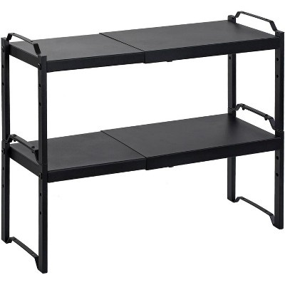 MaseiKar 2 Pack Expandable Cabinet Countertop Shelves, Stackable Shelves Organizers For Kitchen Cabinet Countertop Storage, Adjustable Counter