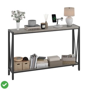 Small Entryway Table 43" Narrow Console Table w/ Shelves 2-Tier Entryway Table - 1 of 4