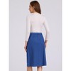 Allegra K Women's High Waist Solid Button Front A-Line Belted Corduroy Midi Skirt - 4 of 4
