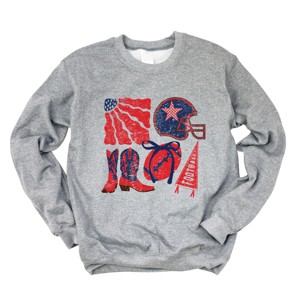Football Flag Red and Blue -  Womens Sweatshirt - 1 of 3