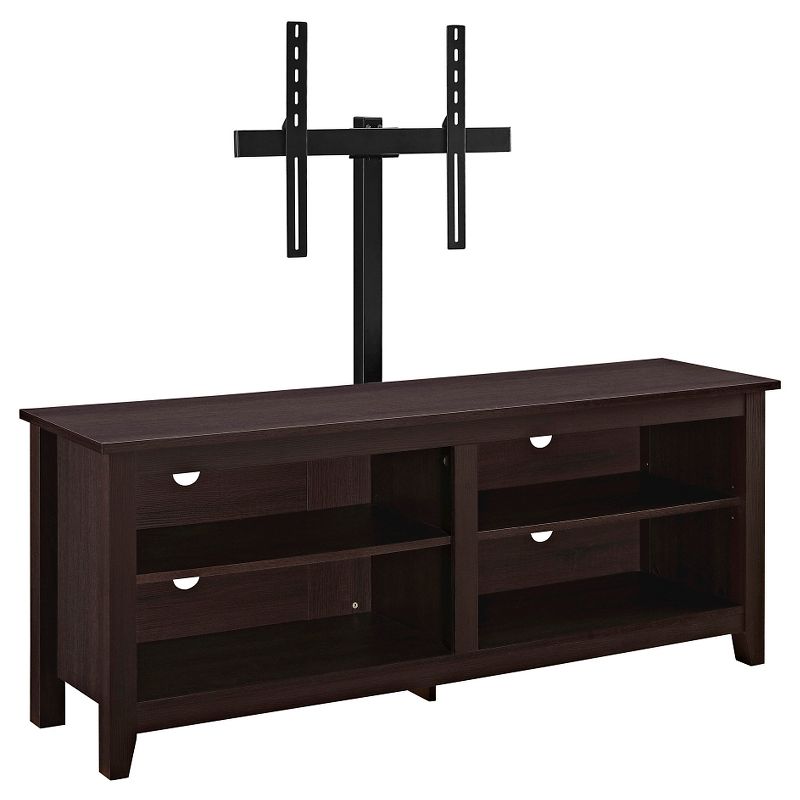 Farmhouse 4 Cubby Wood Open Storage with Mount TV Stand for TVs up to 65" - Saracina Home, 1 of 10