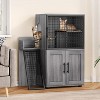 Modern 2 Tier Cat Litter Box Enclosure,Hidden Litter Box Furniture with Two Floors - 2 of 4