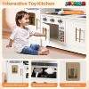 JOYMOR Ages3 Wooden Play Kitchen Set with Coffee Machine Accessories Pretend Play Cream Gold - 3 of 4