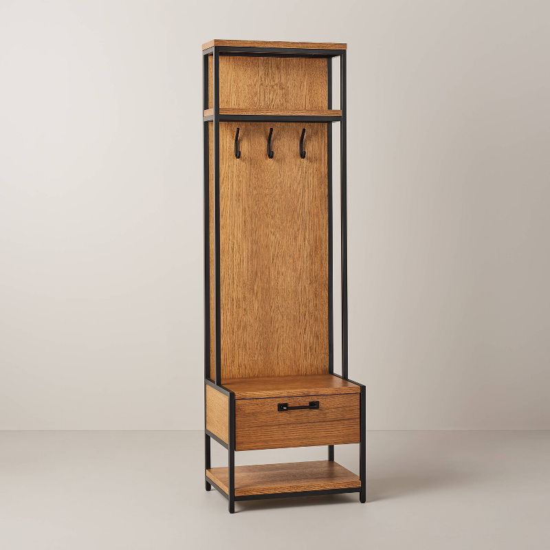 Modular Entryway Storage Cabinet with Hooks - Aged Oak - Hearth &#38; Hand&#8482; with Magnolia, 1 of 10