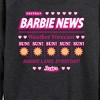 Women's - Barbie - Barbie Land New Weather Forecast Lightweight French Terry Wide Neck Long Sleeve Shirt - 2 of 4