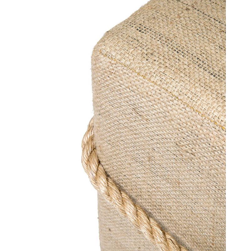 Saanich Traditional Tan Jute Stool White Washed - East at Main, 6 of 7