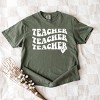 Simply Sage Market Teacher Stacked Wavy Heart Garment Dyed Tee - 3 of 4