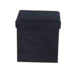 Storage Stool, Foldable Black Polyester Black - Olivia & May