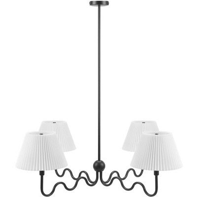 Modway Wave 4-Light Pendant Light – Modern Black Squiggle Ceiling Fixture with Abstract Form, Ideal for Kitchen Island or Foyer