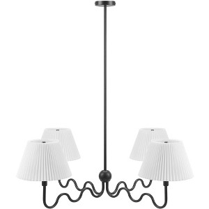 Modway Wave 4-Light Pendant Light – Modern Black Squiggle Ceiling Fixture with Abstract Form, Ideal for Kitchen Island or Foyer - 1 of 4
